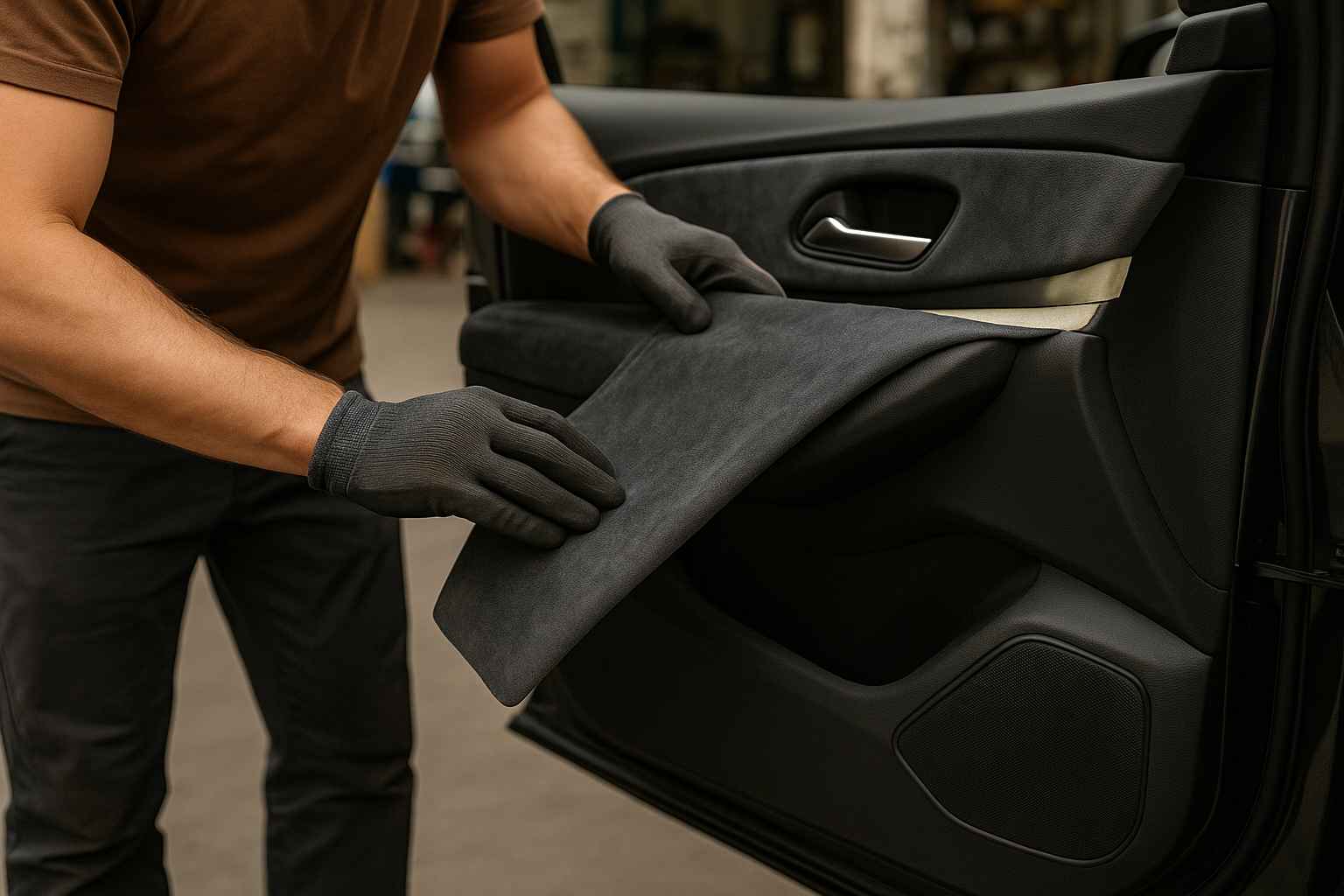 Telas para tapizar puertas de coches.